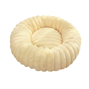 Heavy Plush Round Rabbit Fur Pet Bed